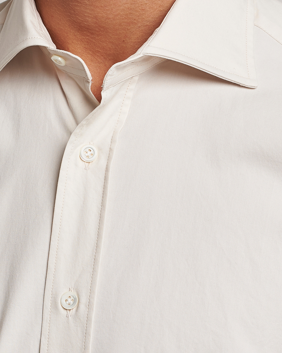 Herr | Skjortor | Mazzarelli | Soft Twill Cotton Shirt White