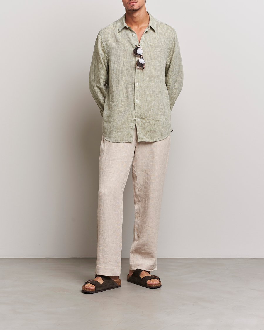 Herr | Skjortor | J.Lindeberg | Reg Fit Linen Melange Shirt Aloe
