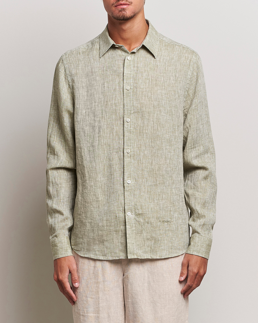 Herr | Linneavdelningen | J.Lindeberg | Reg Fit Linen Melange Shirt Aloe