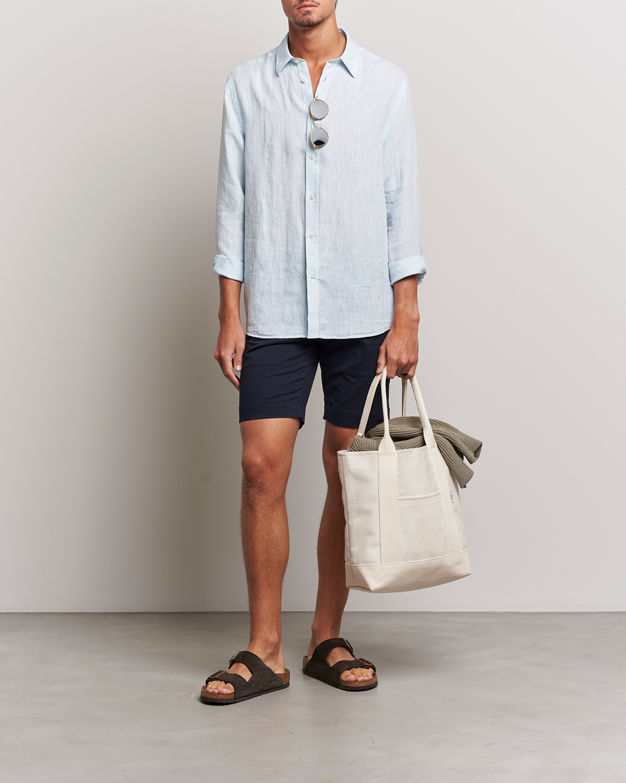 Herr | Skjortor | J.Lindeberg | Reg Fit Linen Melange Shirt Dream Blue