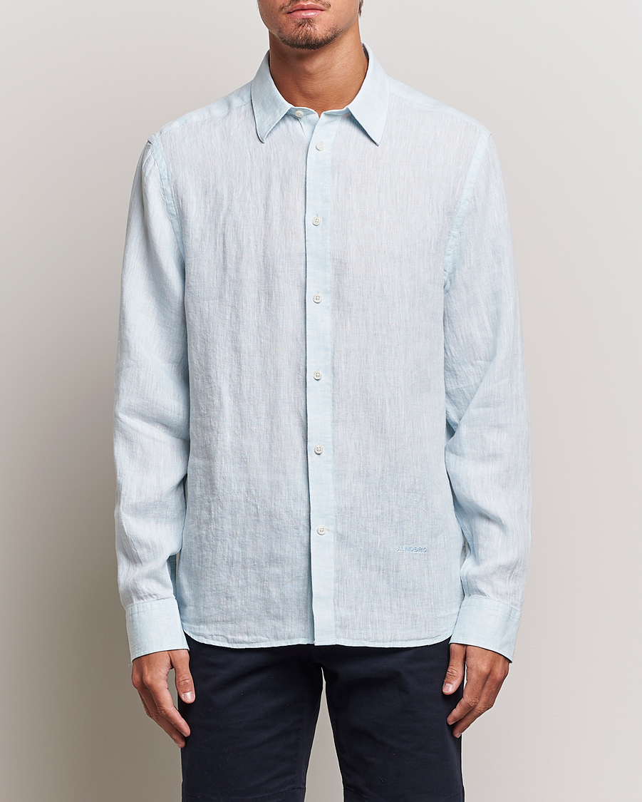 Herr | | J.Lindeberg | Reg Fit Linen Melange Shirt Dream Blue