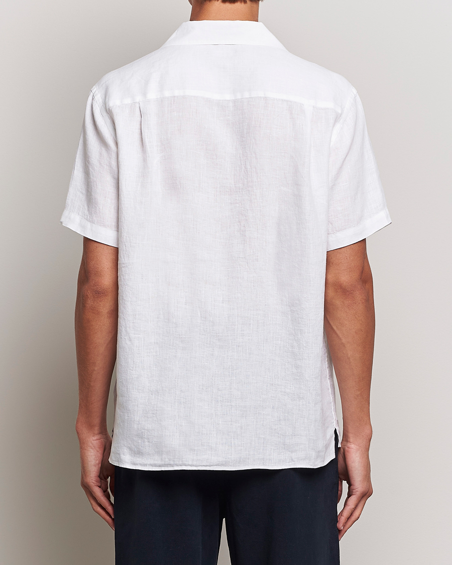 Herr | Skjortor | J.Lindeberg | Reg Fit Linen Melange Short Sleeve Shirt White