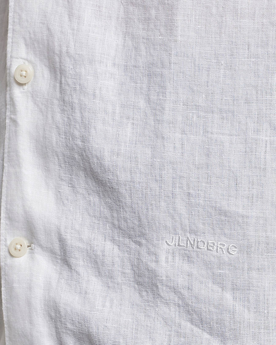 Herr | Skjortor | J.Lindeberg | Reg Fit Linen Melange Short Sleeve Shirt White