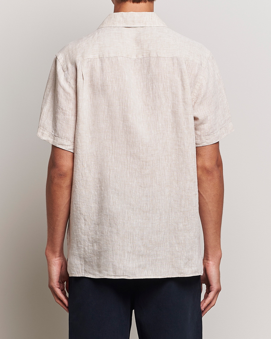 Herr | Skjortor | J.Lindeberg | Reg Fit Linen Melange Short Sleeve Shirt Safari Beige