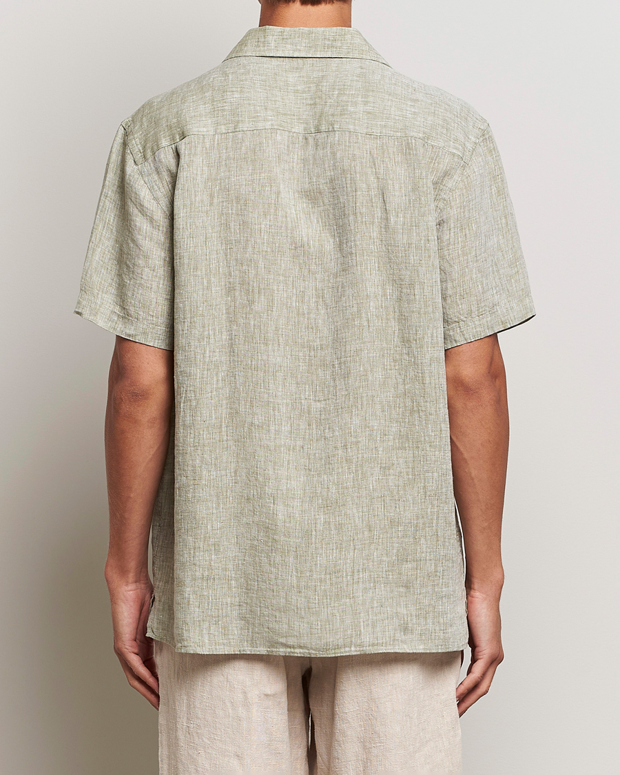 Herr | Skjortor | J.Lindeberg | Reg Fit Linen Melange Short Sleeve Shirt Aloe