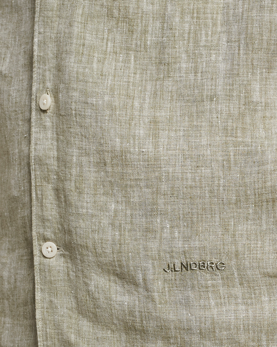 Herr | Skjortor | J.Lindeberg | Reg Fit Linen Melange Short Sleeve Shirt Aloe