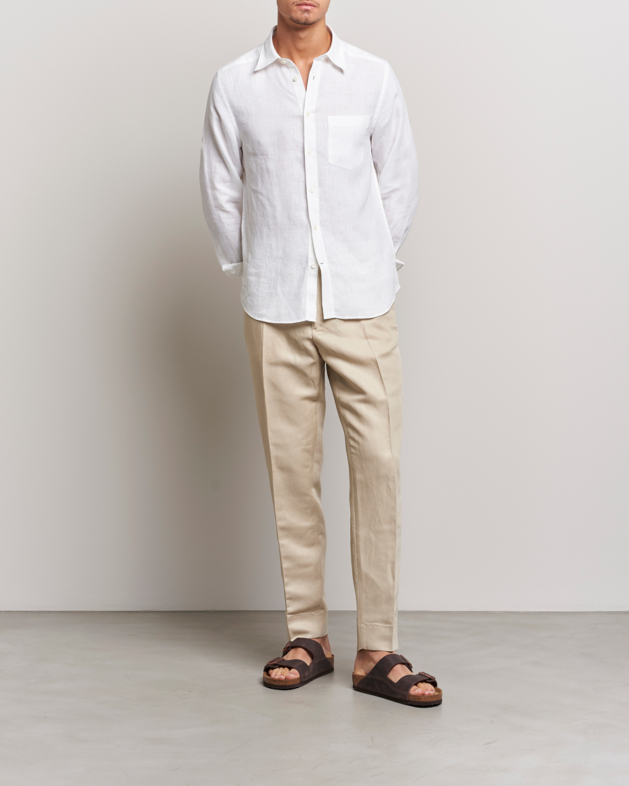 Herr | Byxor | J.Lindeberg | Baron Tencel/Linen Trousers Safari Beige