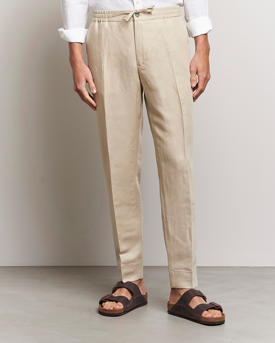 Herr |  | J.Lindeberg | Baron Tencel/Linen Trousers Safari Beige