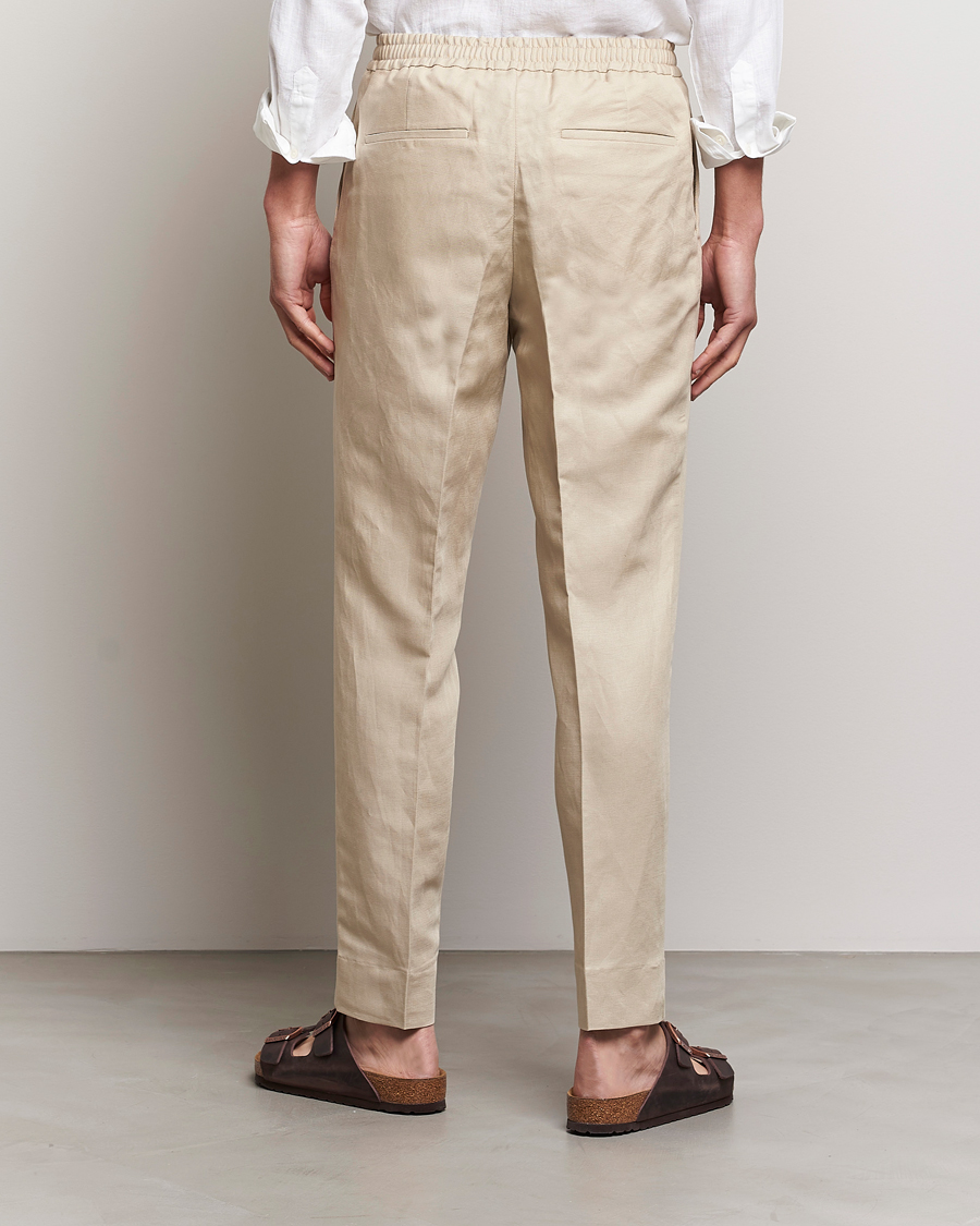 Herr | Byxor | J.Lindeberg | Baron Tencel/Linen Trousers Safari Beige