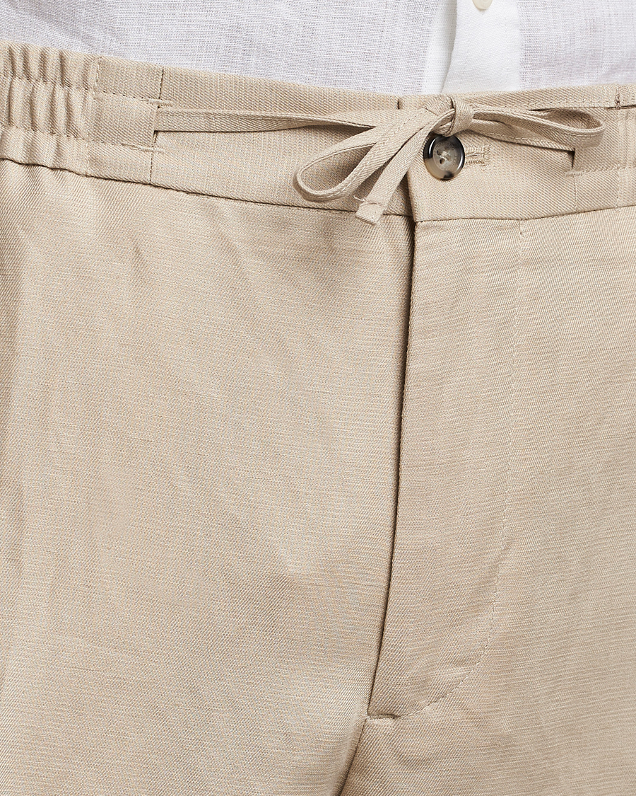 Herr | Byxor | J.Lindeberg | Baron Tencel/Linen Trousers Safari Beige