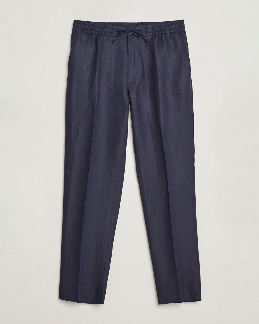 Herr | Byxor | J.Lindeberg | Baron Tencel/Linen Trousers Navy