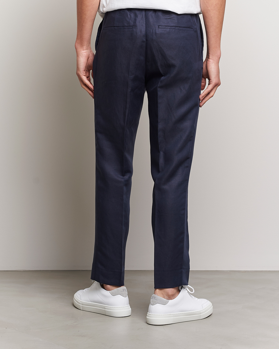 Herr | Byxor | J.Lindeberg | Baron Tencel/Linen Trousers Navy