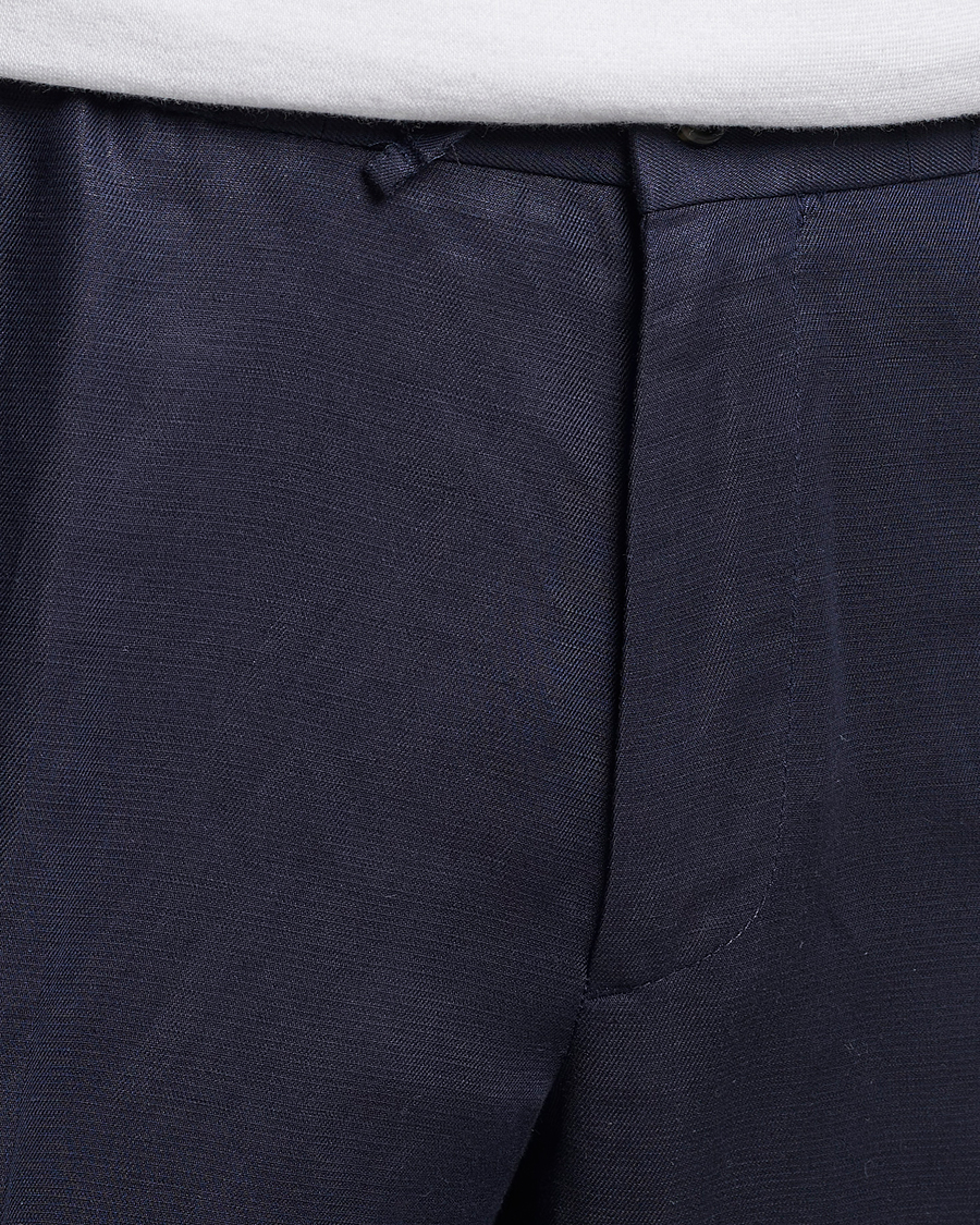 Herr | Byxor | J.Lindeberg | Baron Tencel/Linen Trousers Navy