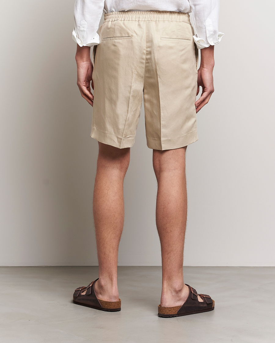 Herr | Shorts | J.Lindeberg | Baron Tencel/Linen Shorts Safari Beige