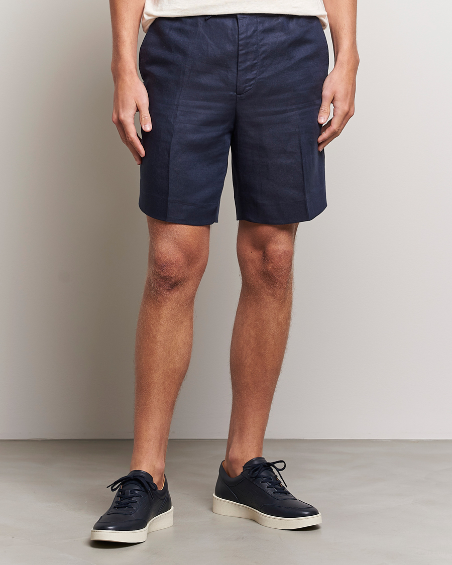 Herr | Realisation | J.Lindeberg | Baron Tencel/Linen Shorts Navy