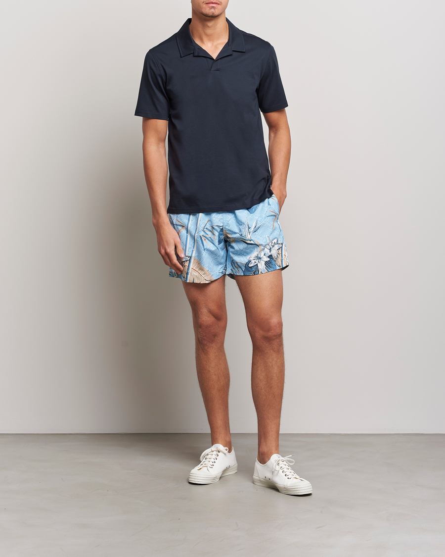 Herr | Pikéer | J.Lindeberg | Asher Open Collar Polo Shirt Navy