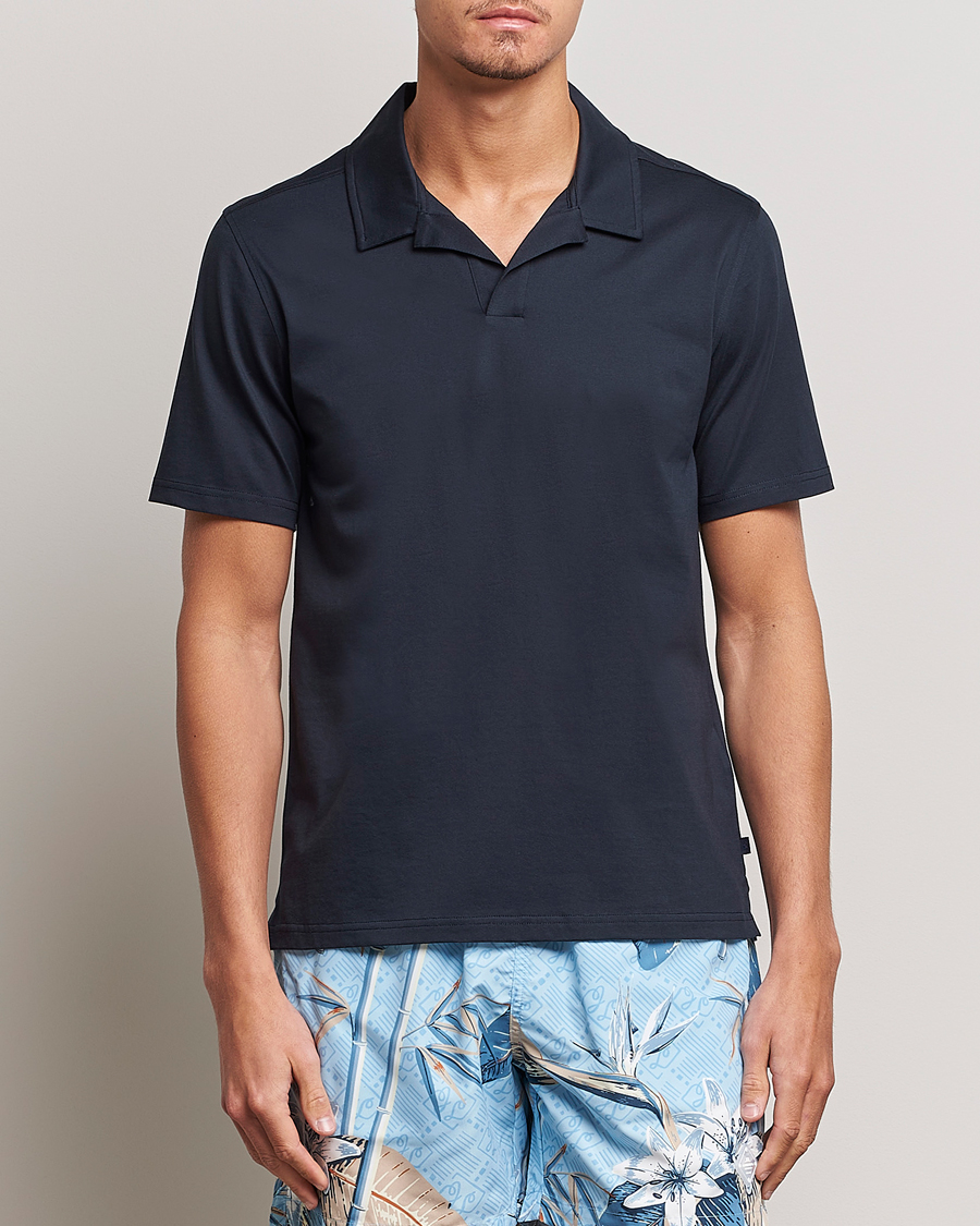 Herr | J.Lindeberg | J.Lindeberg | Asher Open Collar Polo Shirt Navy