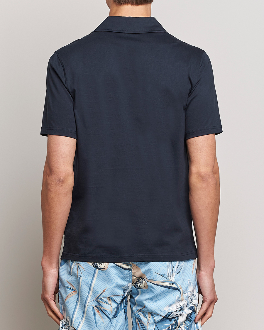 Herr | Pikéer | J.Lindeberg | Asher Open Collar Polo Shirt Navy