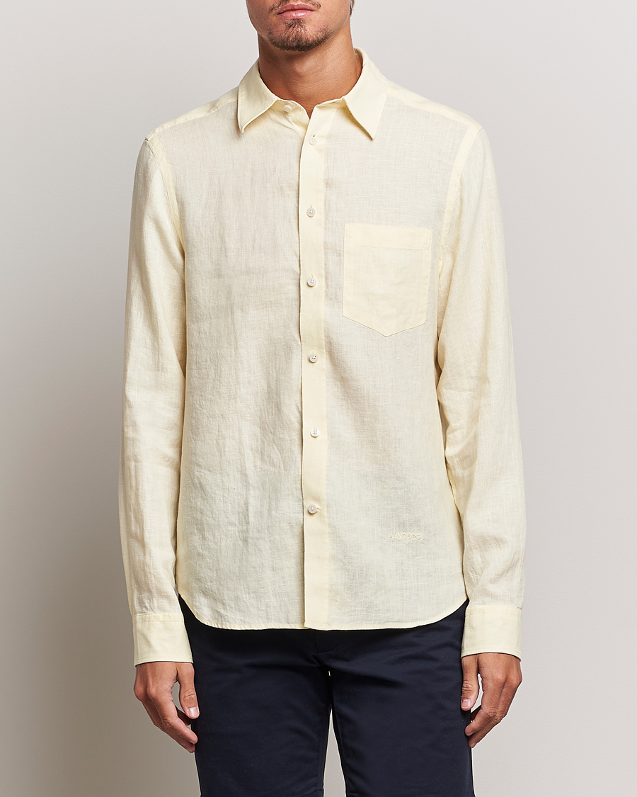 Herr | Skjortor | J.Lindeberg | Clean Linen Slim Shirt Pear Sorbet