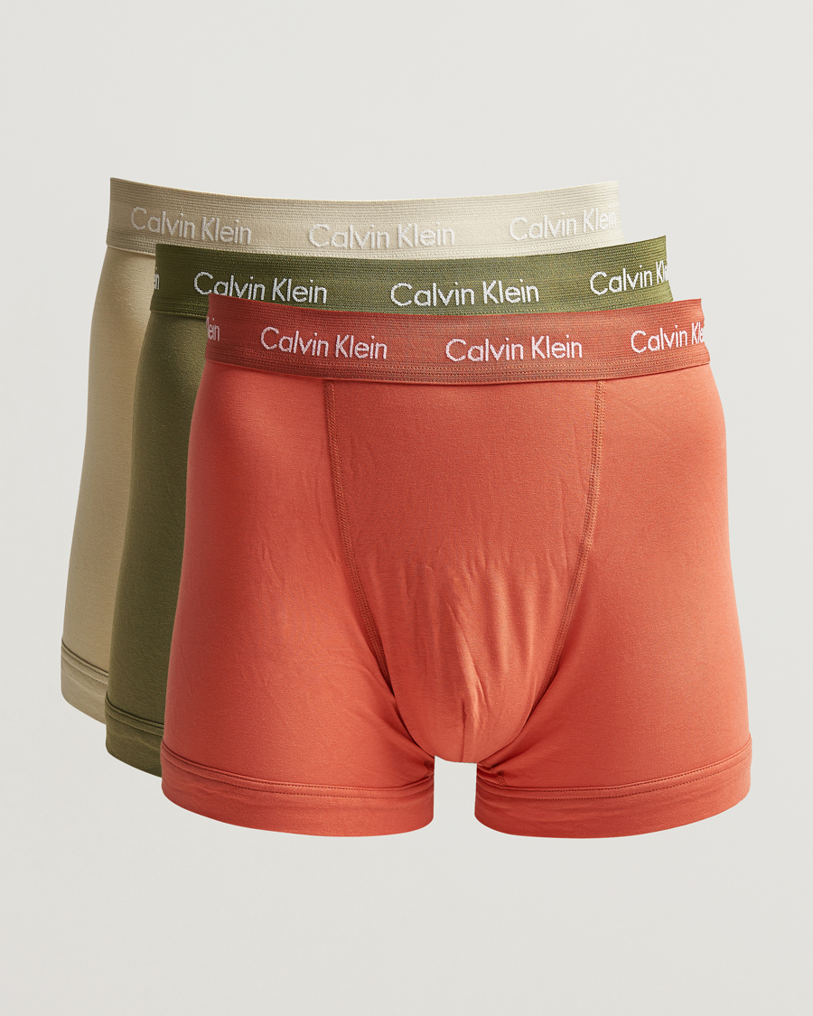 Herr | Calvin Klein | Calvin Klein | Cotton Stretch 3-Pack Trunk Beige/Red/Green