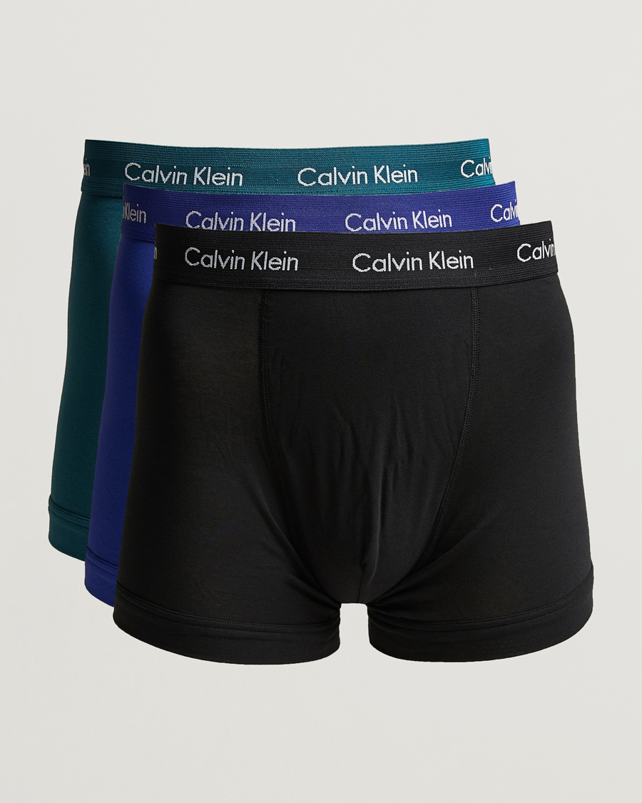 Herr | Underkläder | Calvin Klein | Cotton Stretch 3-Pack Trunk Blue/Black/Green