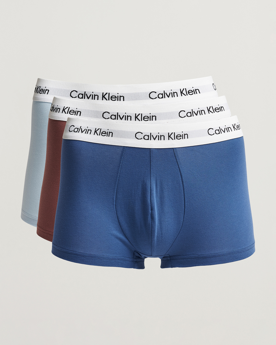 Herr | Underkläder | Calvin Klein | Cotton Stretch 3-Pack Low Rise Trunk Red/Sky/Blue