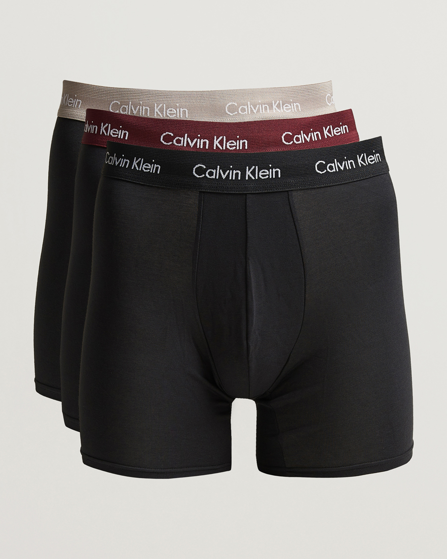 Herr | Calvin Klein | Calvin Klein | Cotton Stretch 3-Pack Boxer Brief Black/Port Red/Grey
