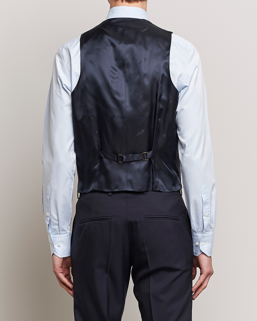 Herr | Kavajer | Oscar Jacobson | Carlo Wool Waistcoat Navy