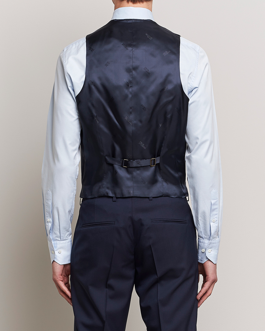 Herr | Kavajer | Oscar Jacobson | Carlo Wool Waistcoat Blue