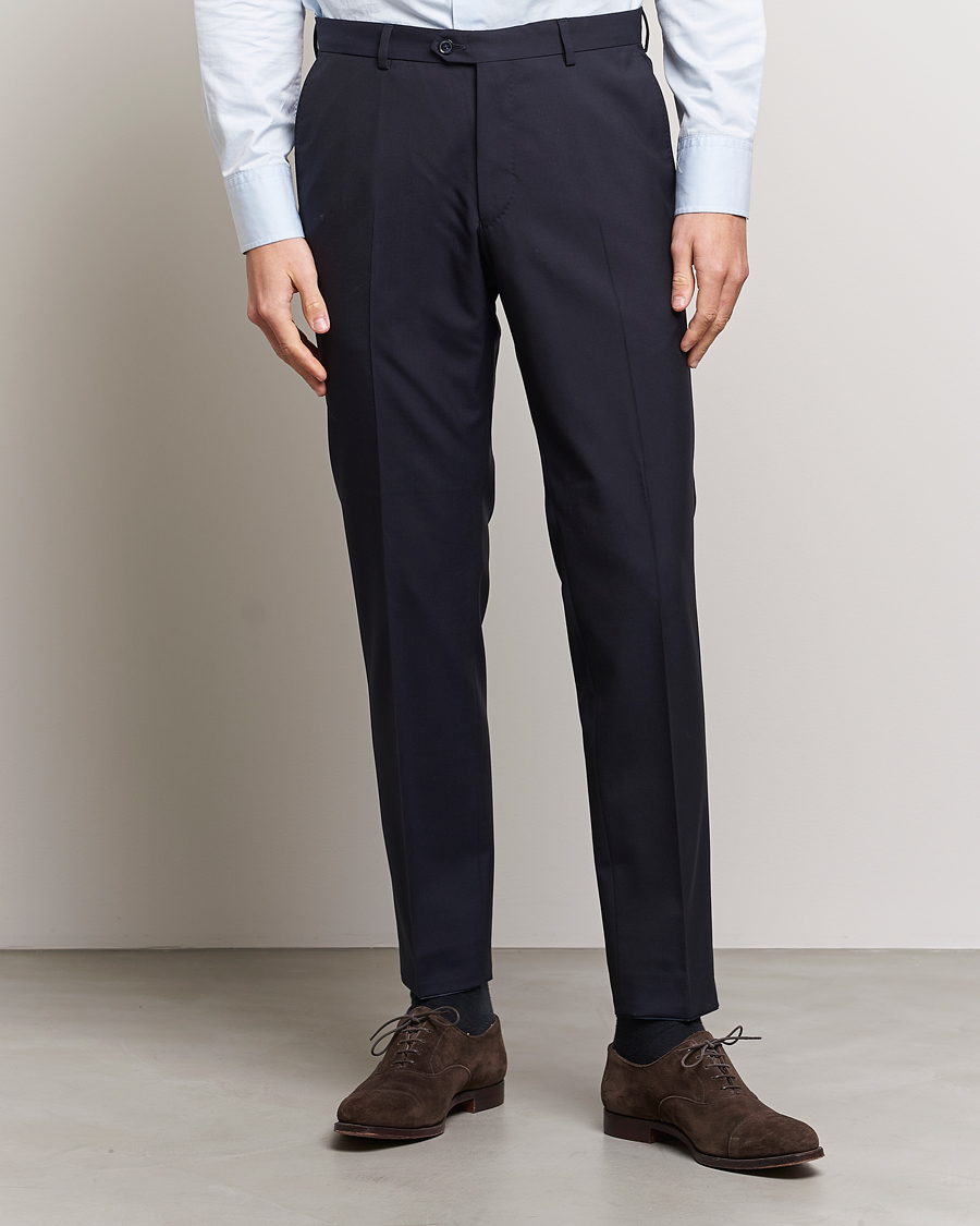 Herr | Avdelningar | Oscar Jacobson | Denz Wool Trousers Navy