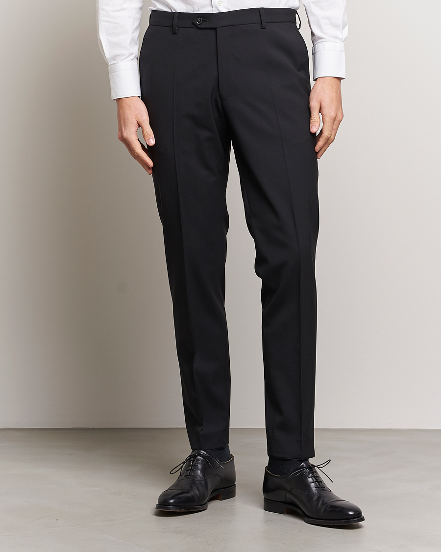 Herr | Byxor | Oscar Jacobson | Denz Wool Trousers Black