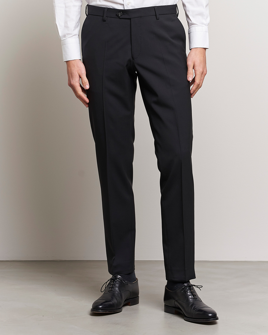 Herr | Byxor | Oscar Jacobson | Diego Wool Trousers Black