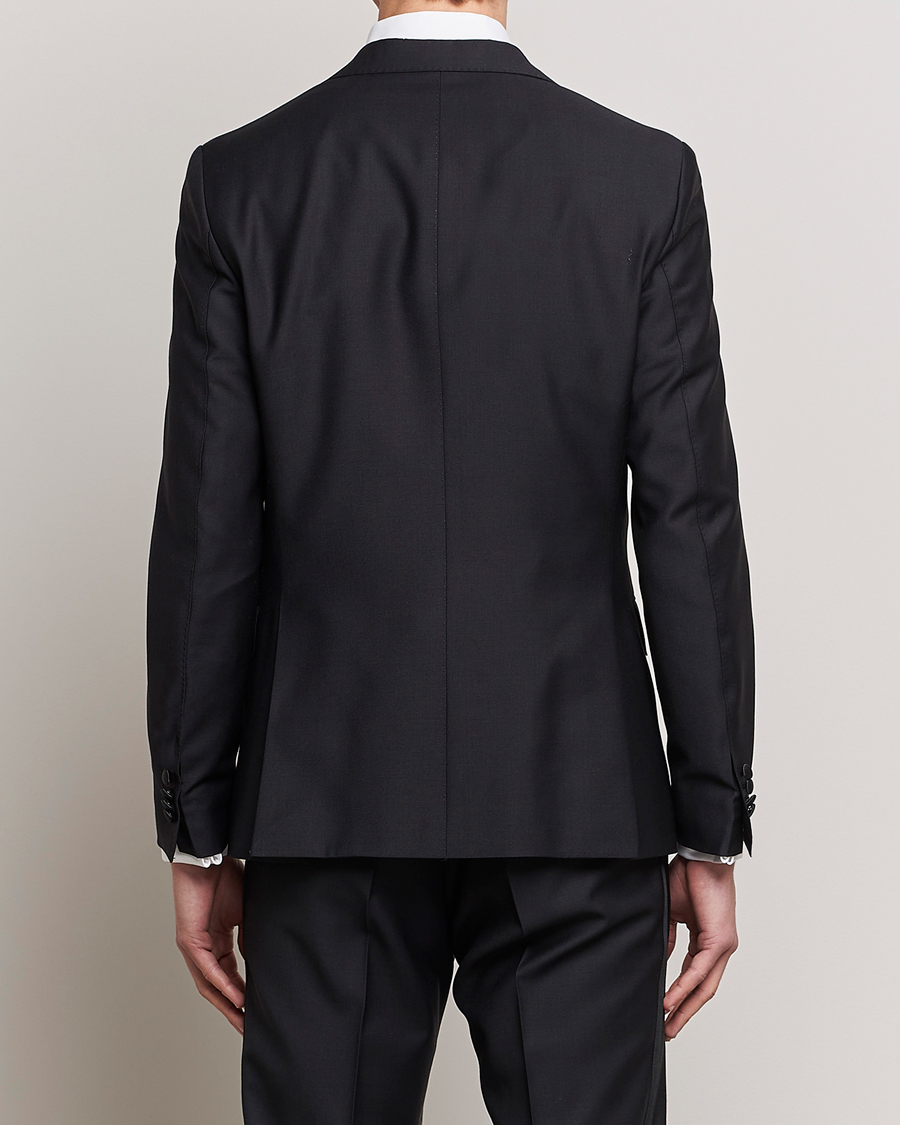 Herr | Kavajer | Oscar Jacobson | Elder Wool Tuxedo Blazer Black