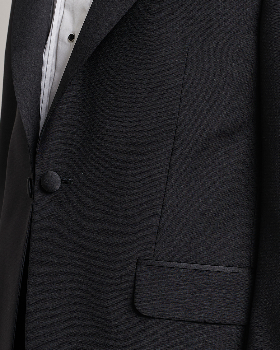 Herr | Kavajer | Oscar Jacobson | Frampton Wool Tuxedo Blazer Black