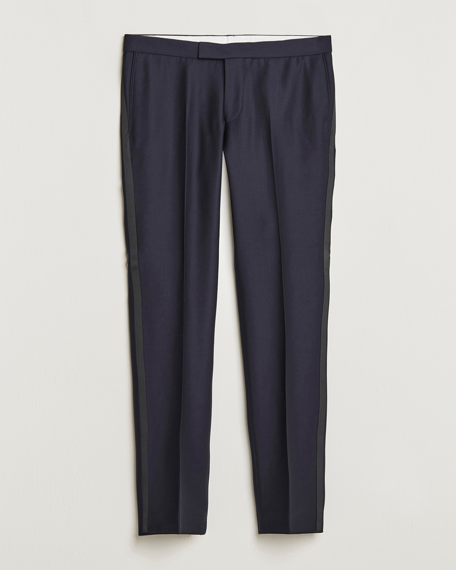 Herr | Byxor | Oscar Jacobson | Duke Wool Trousers Navy
