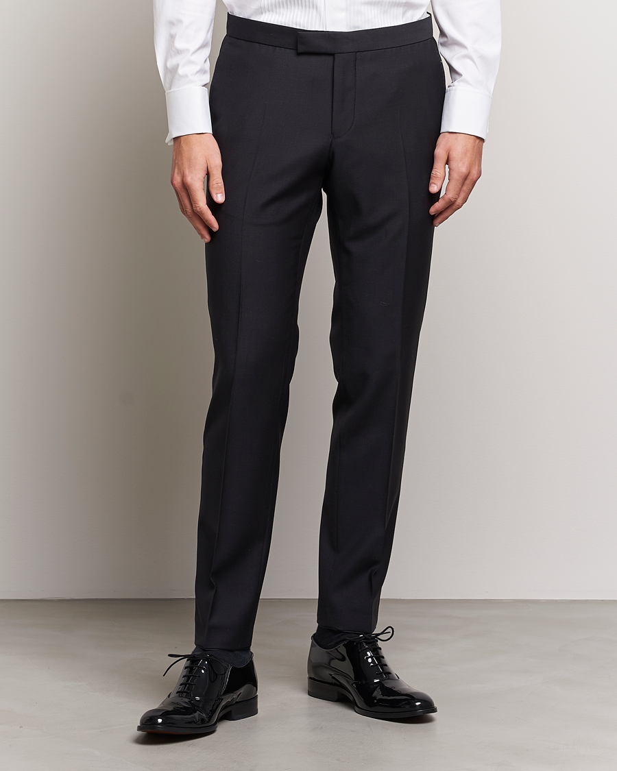 Herr | Byxor | Oscar Jacobson | Duke Wool Trousers Black