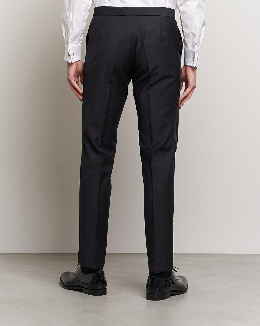 Herr | Byxor | Oscar Jacobson | Devon Wool Tuxedo Trousers Black