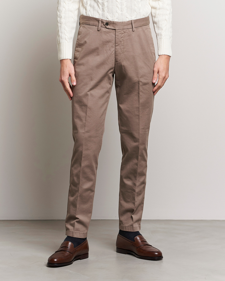 Herr | Byxor | Oscar Jacobson | Danwick Cotton Trousers Light Brown