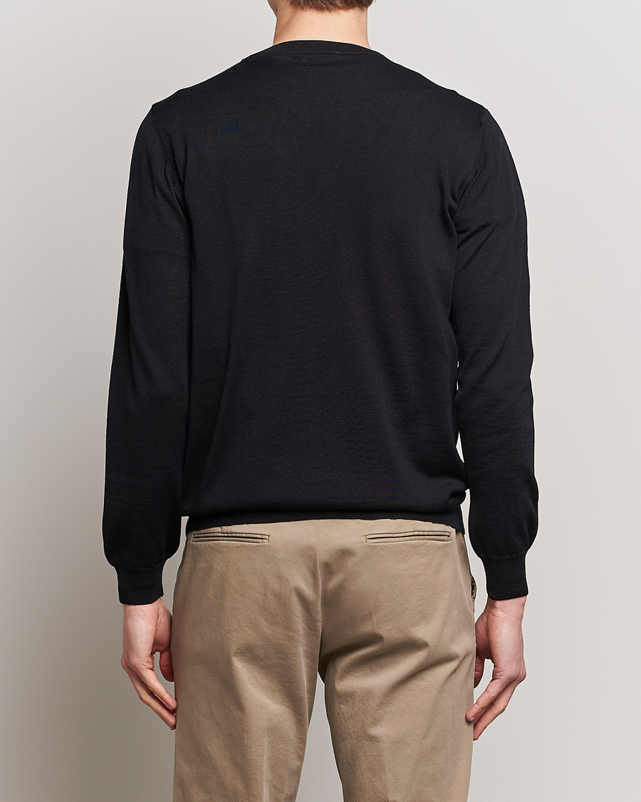 Herr | Tröjor | Oscar Jacobson | Custer Merino Wool Roundneck Black