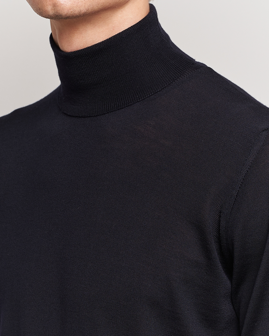 Herr | Tröjor | Oscar Jacobson | Cole Merino Wool Rollneck Navy