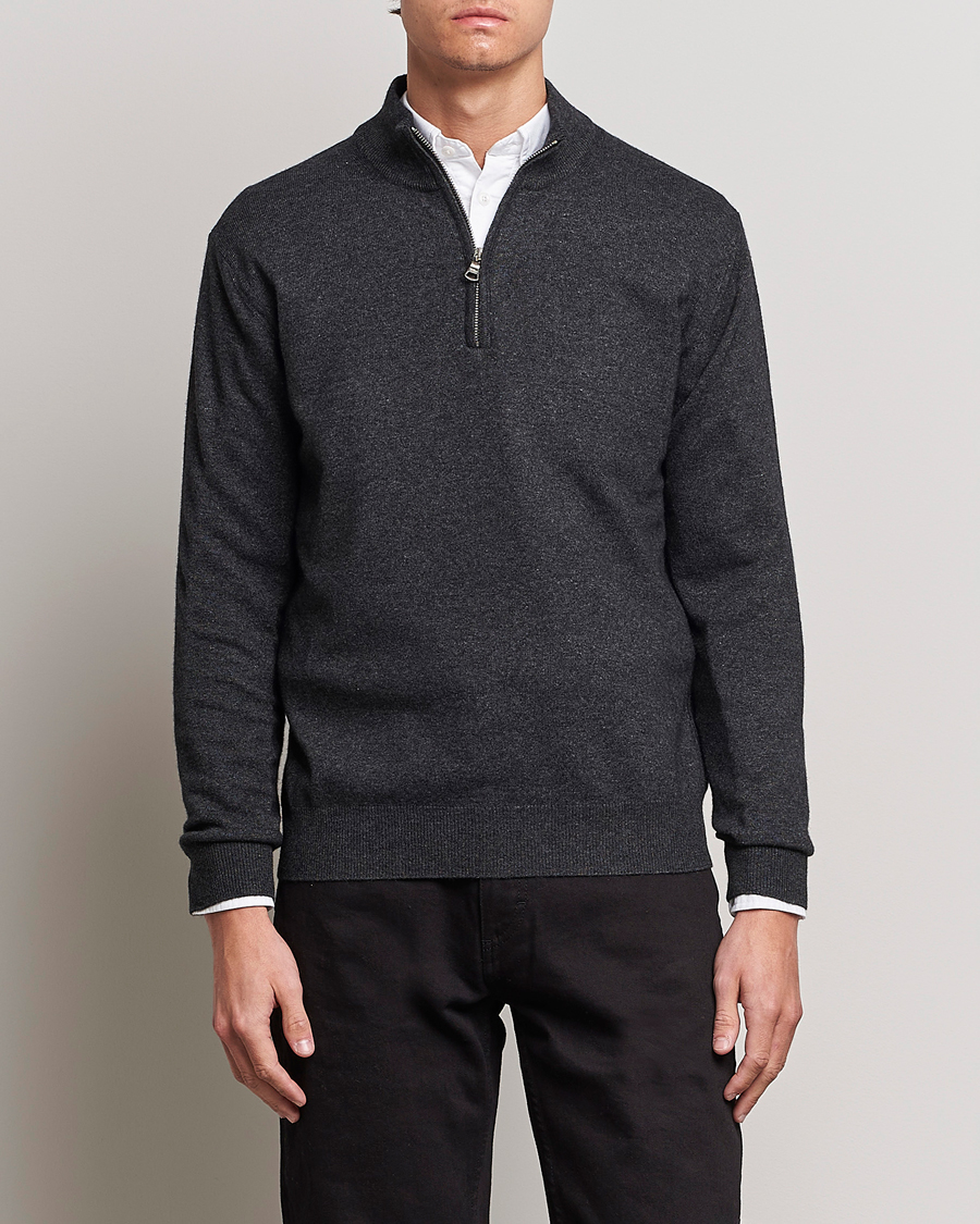 Herre | Half-zip | Oscar Jacobson | Patton Wool Half-Zip Grey