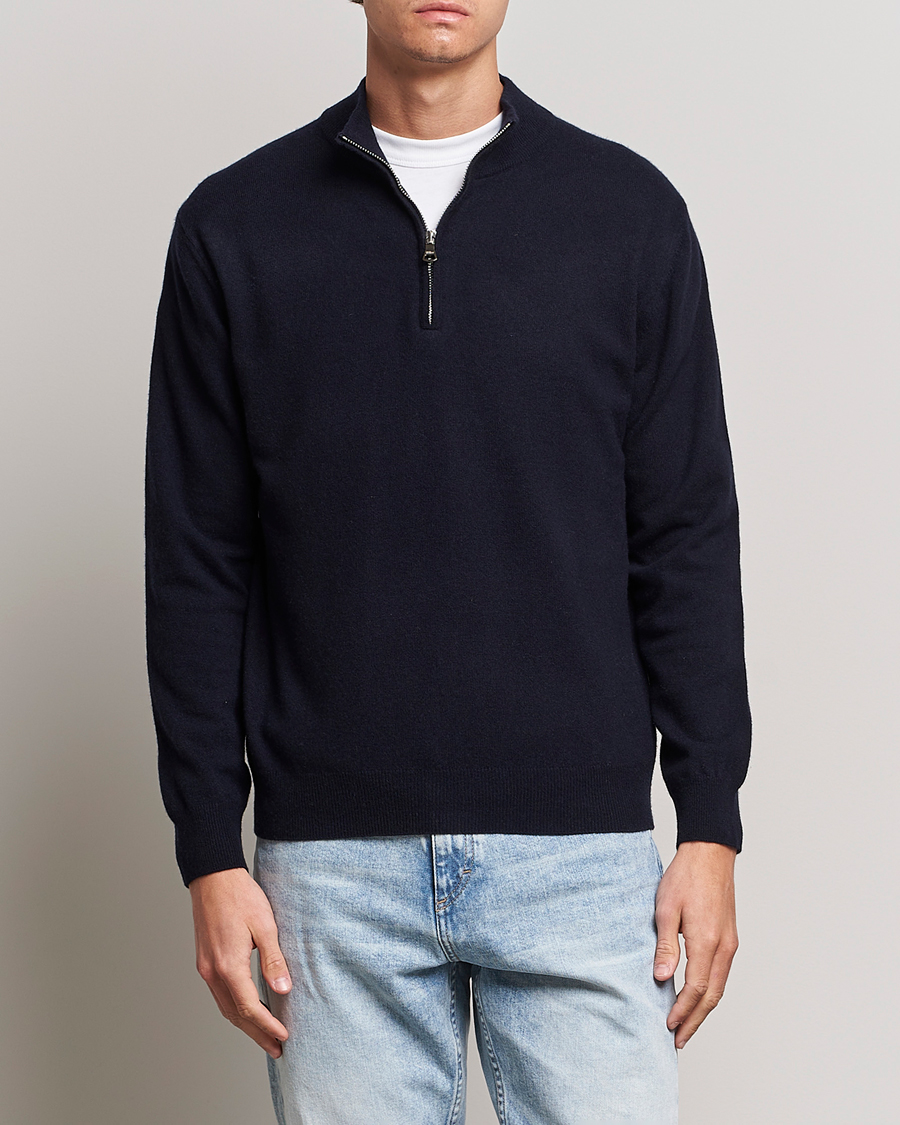 Herr | Oscar Jacobson | Oscar Jacobson | Patton Wool Half-Zip Navy