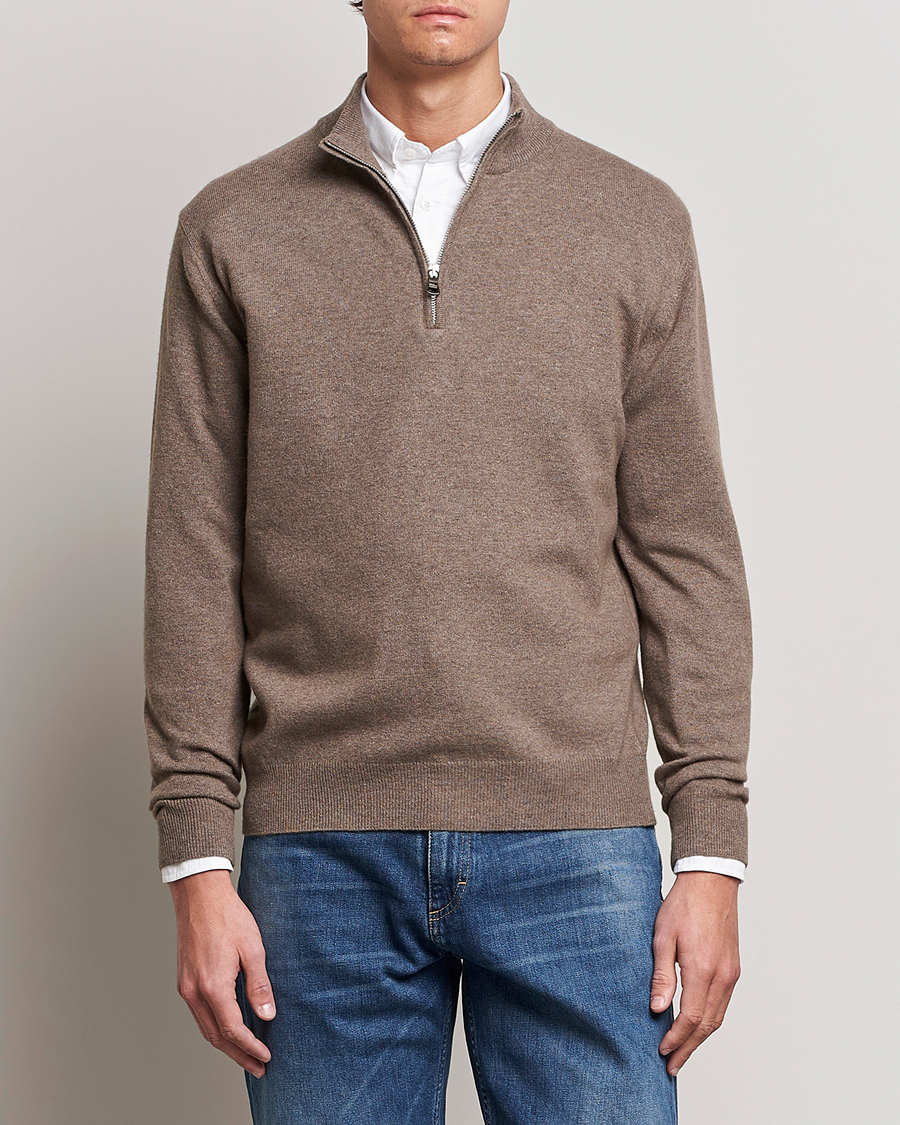 Herr | Half-zip | Oscar Jacobson | Patton Wool Half-Zip Beige