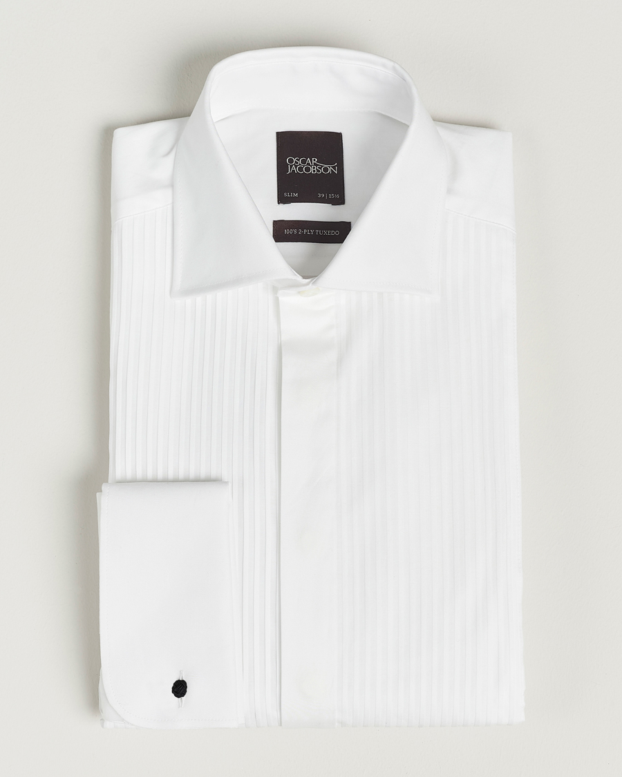 Herr | | Oscar Jacobson | Slim Fit Cut Away Tuxedo Double Cuff White