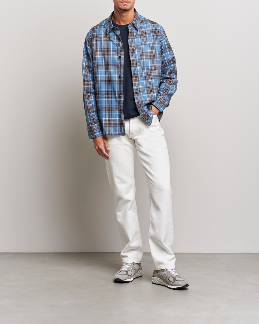 Herr | Skjortor | A.P.C. | Graham Checked Overshirt Clear Blue