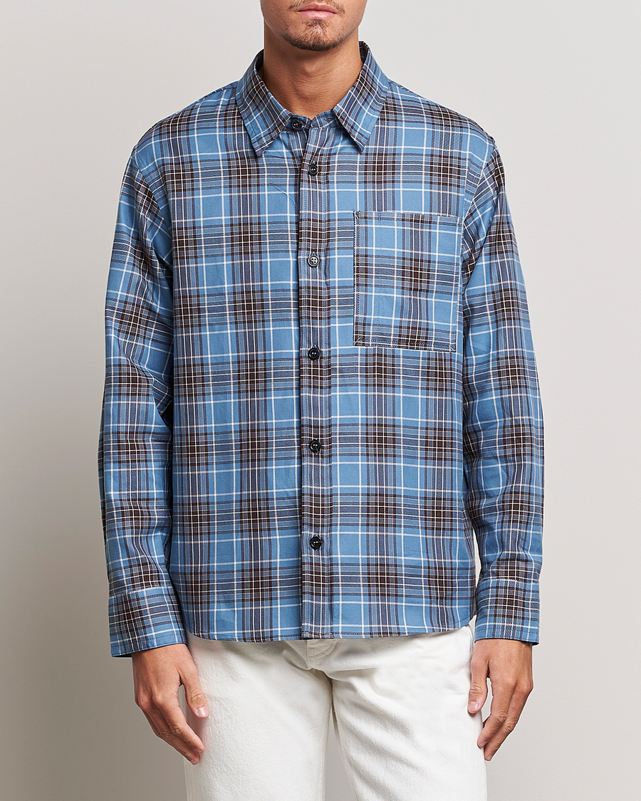 Herr | Skjortjackor | A.P.C. | Graham Checked Overshirt Clear Blue