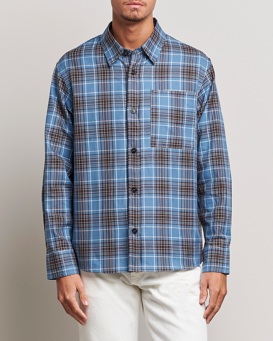 Herr | Skjortor | A.P.C. | Graham Checked Overshirt Clear Blue