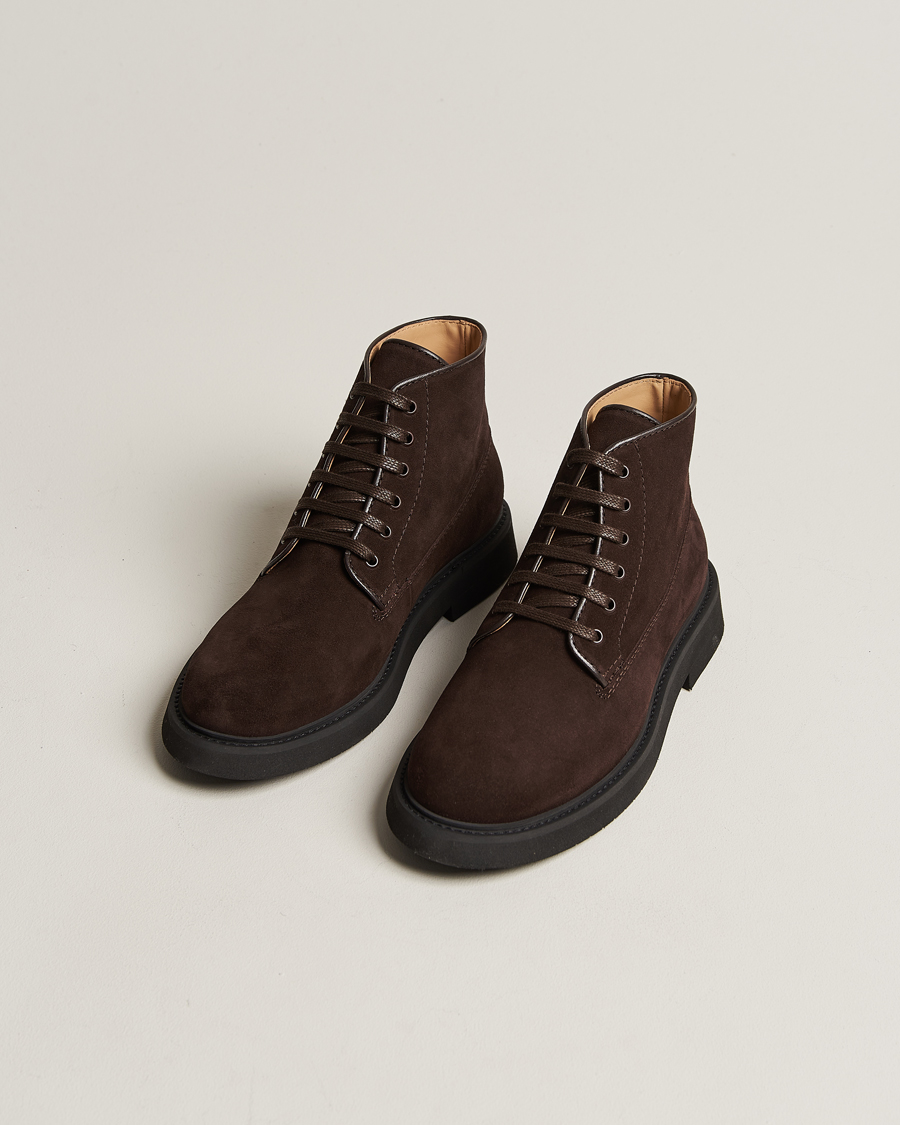 Herr | A.P.C. | A.P.C. | Suede Lace Up Boots Dark Brown