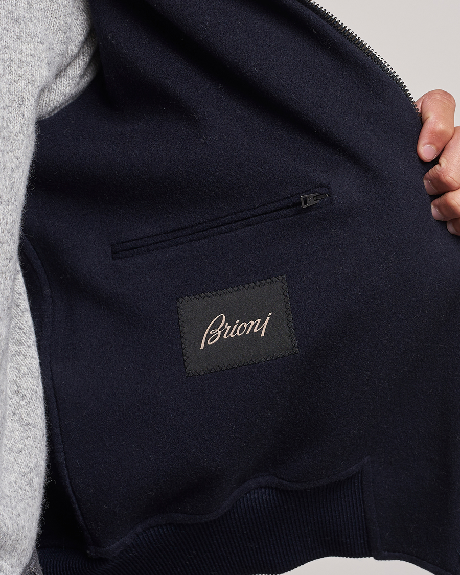 Herr | Jackor | Brioni | Cashmere Blend Bomber Jacket Navy