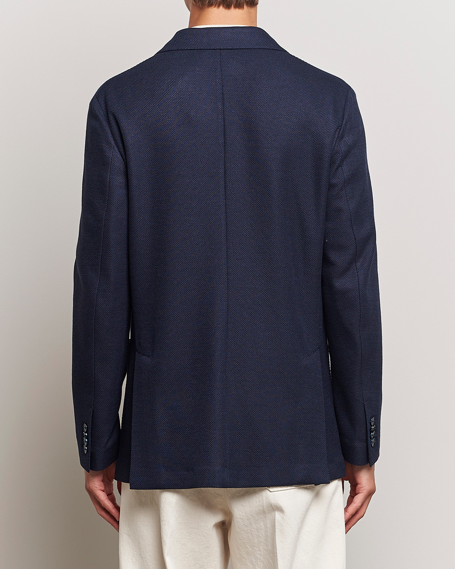 Herr | Kavajer | Brioni | Wool/Silk Jacquard Jersey Blazer Navy